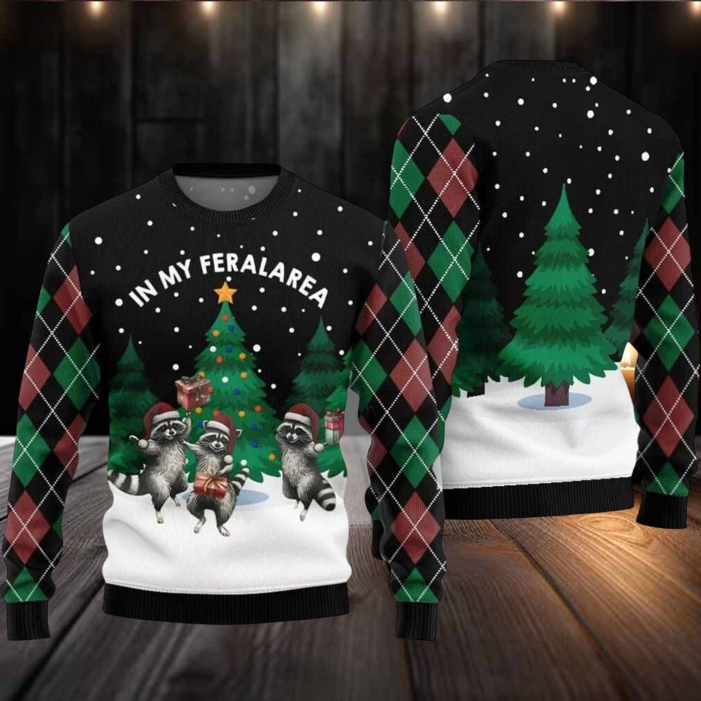 2025 In My FeralArea Raccoon Christmas Ugly Sweater 2025 In My FeralArea Raccoon Christmas Ugly Sweater