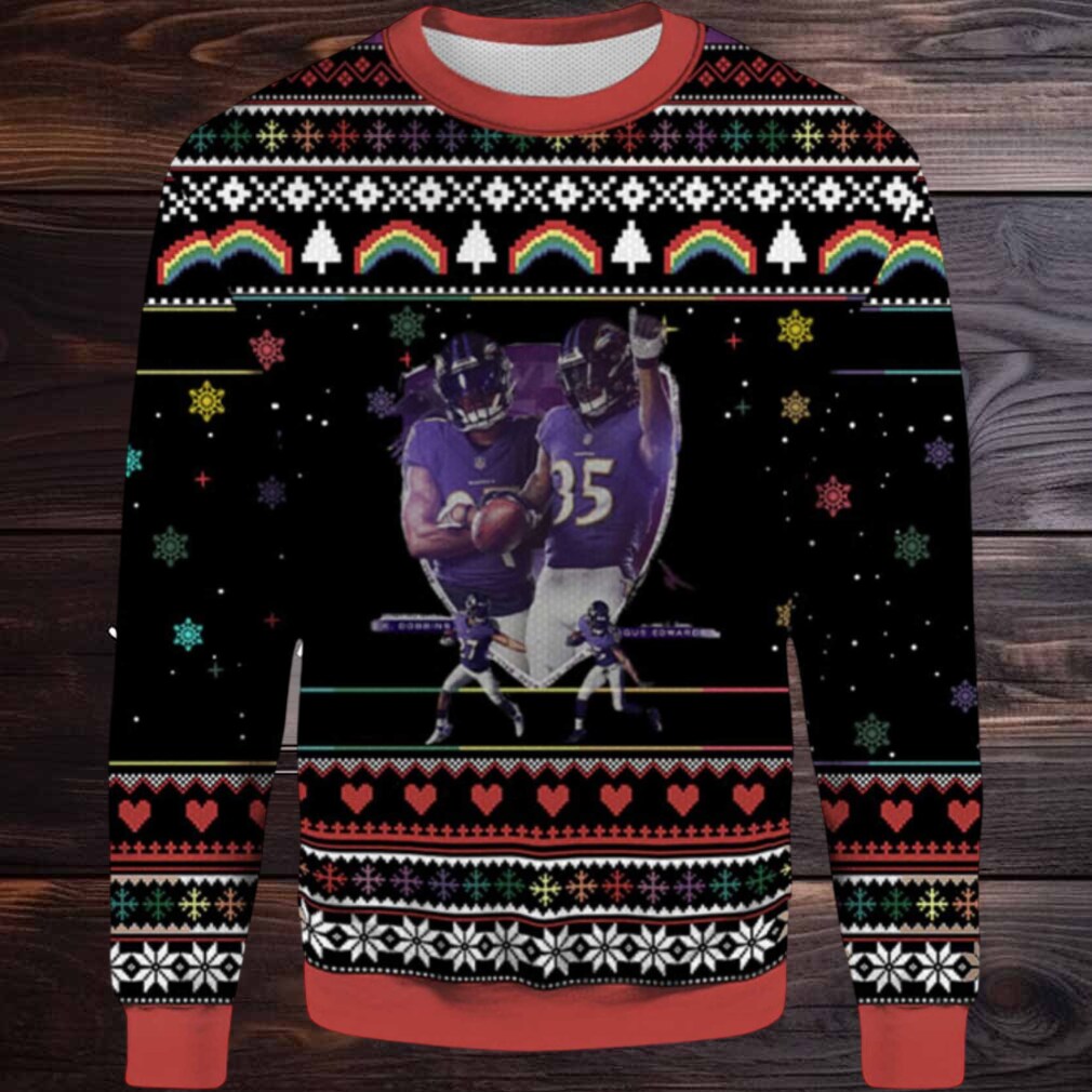 2025 J.K Dobbins And Gus Edwards Ugly Christmas Sweater 2025 J.K Dobbins And Gus Edwards Ugly Christmas Sweater