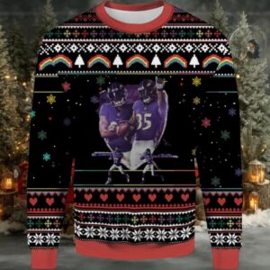 2025 J.K Dobbins And Gus Edwards Ugly Christmas Sweater