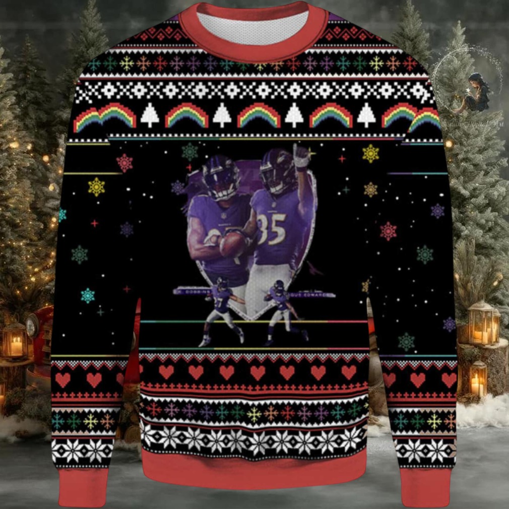 2025 J.K Dobbins And Gus Edwards Ugly Christmas Sweater 2025 J.K Dobbins And Gus Edwards Ugly Christmas Sweater