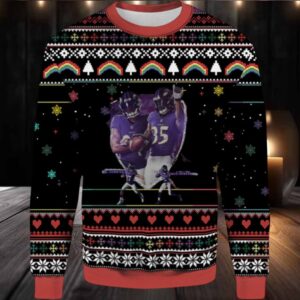 2025 J.K Dobbins And Gus Edwards Ugly Christmas Sweater