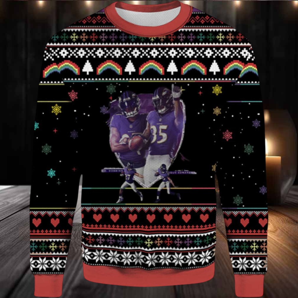 2025 J.K Dobbins And Gus Edwards Ugly Christmas Sweater 2025 J.K Dobbins And Gus Edwards Ugly Christmas Sweater