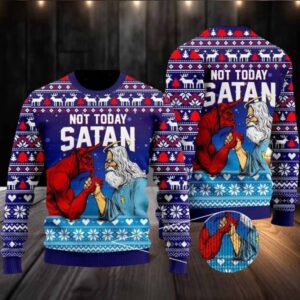 2025 Jesus Not Today Satan Ugly Christmas Sweater