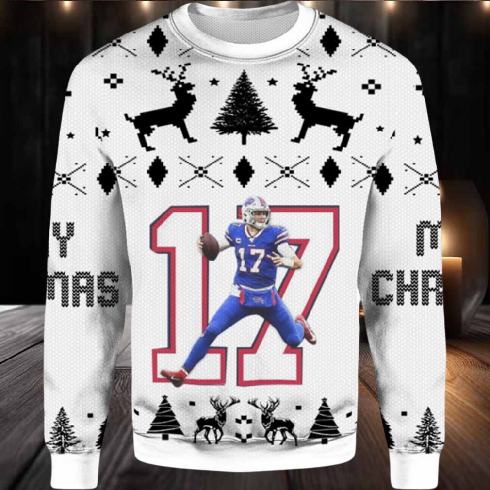 2025 Josh Allen No.17 Bills Ugly Christmas Sweater 2025 Josh Allen No.17 Bills Ugly Christmas Sweater
