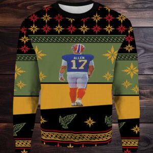 2025 Josh Allen Quarterback Ugly Christmas Sweater 2025 Josh Allen Quarterback Ugly Christmas Sweater