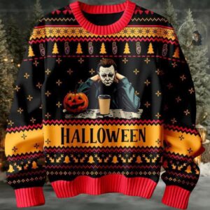 2025 Michael Myers Halloween Christmas Ugly Sweater