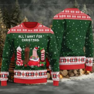 2025 Naughty Dick All I Want For Christmas Ugly Christmas Sweater