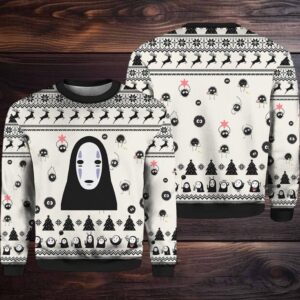2025 No Face White Ugly Christmas Sweater 2025 No Face White Ugly Christmas Sweater