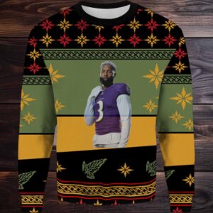 2025 Odell Baltimore Ravens Ugly Christmas Sweater 2025 Odell Baltimore Ravens Ugly Christmas Sweater