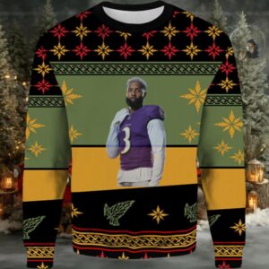 2025 Odell Baltimore Ravens Ugly Christmas Sweater