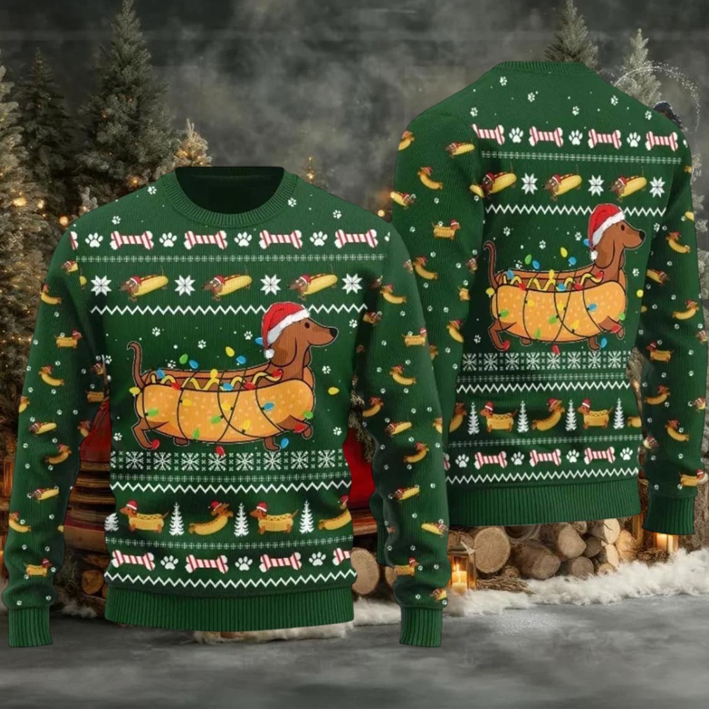 2025 Taco Dachshund Ugly Christmas Sweater 2025 Taco Dachshund Ugly Christmas Sweater