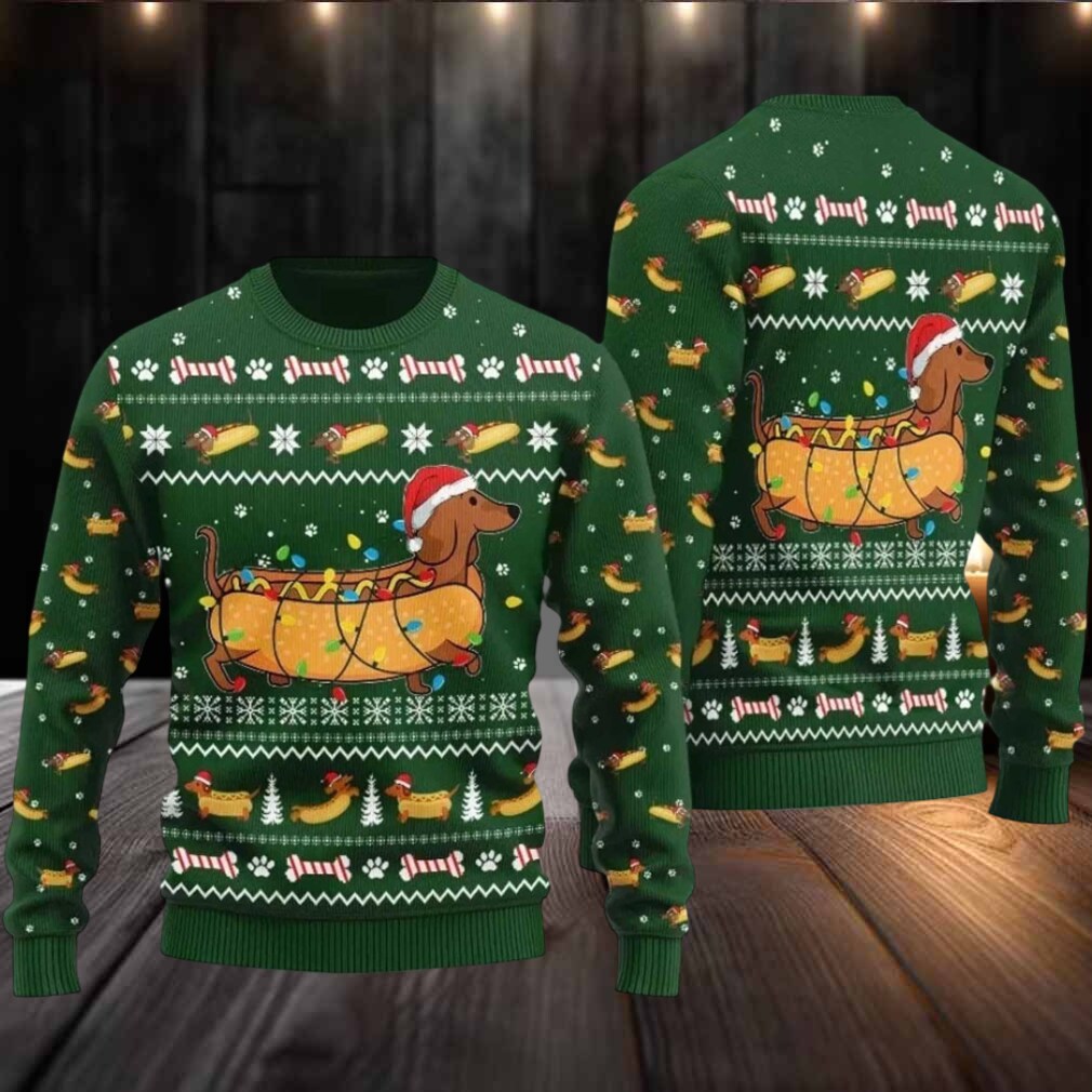 2025 Taco Dachshund Ugly Christmas Sweater 2025 Taco Dachshund Ugly Christmas Sweater