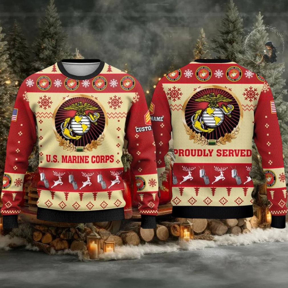 2025 US Marine Corps Veterans Proudly Served Ugly Christmas Sweater 2025 US Marine Corps Veterans Proudly Served Ugly Christmas Sweater