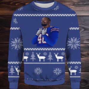 2025 Von Miller Bills Ugly Christmas Sweater 2025 Von Miller Bills Ugly Christmas Sweater