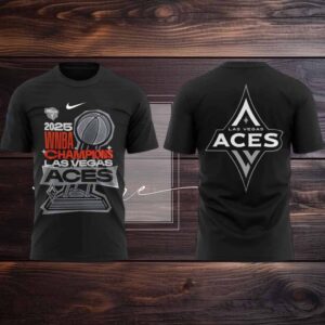 2025 WNBA Finals Champions Las Vegas Aces Locker Room logo 2 sided t shirt
