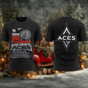 2025 WNBA Finals Champions Las Vegas Aces Locker Room logo 2 sided t shirt