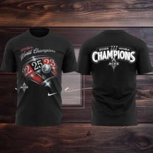 2025 WNBA Finals World Champions Las Vegas Aces 2 sided t shirt