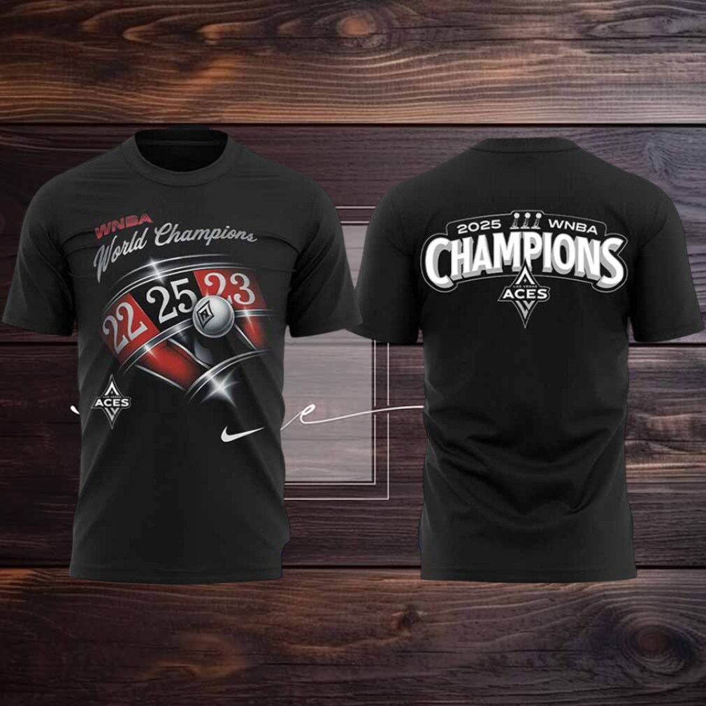 2025 WNBA Finals World Champions Las Vegas Aces 2 sided t shirt