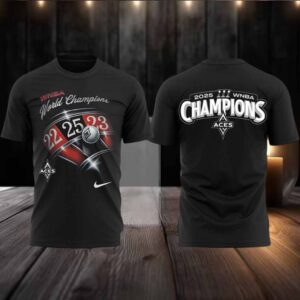 2025 WNBA Finals World Champions Las Vegas Aces 2 sided t shirt