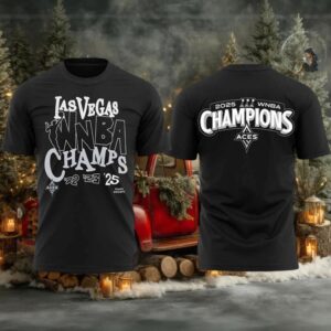2025 WNBA Finals World Champions Las Vegas Aces 3 Times 2 sided t shirt