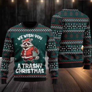 2025 We Wish You A Trashy Christmas Racoon ugly Christmas Sweater