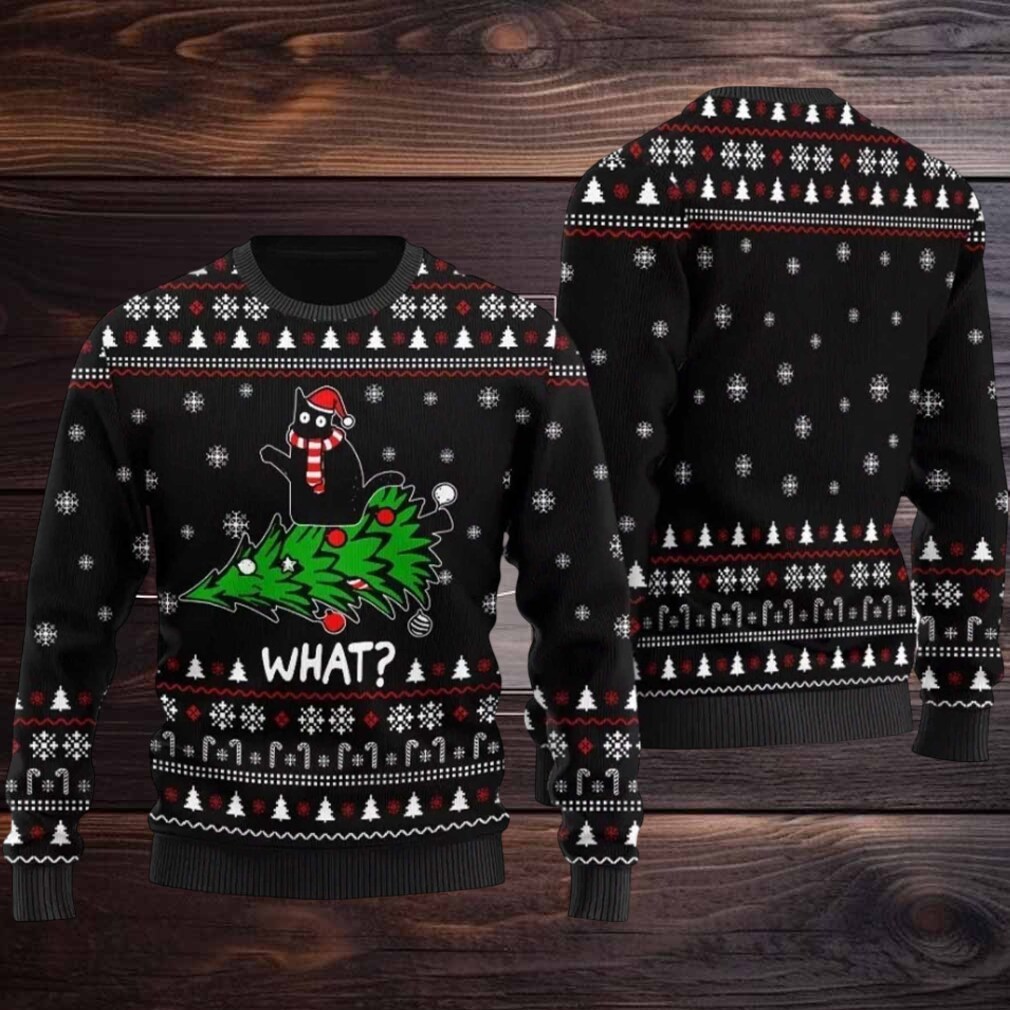 2025 What Black Cat Ugly Christmas Sweater 2025 What Black Cat Ugly Christmas Sweater