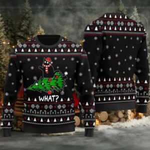 2025 What Black Cat Ugly Christmas Sweater