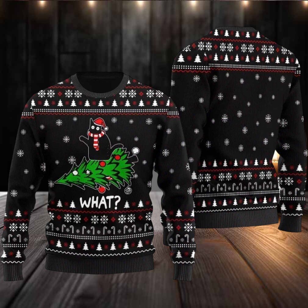 2025 What Black Cat Ugly Christmas Sweater 2025 What Black Cat Ugly Christmas Sweater