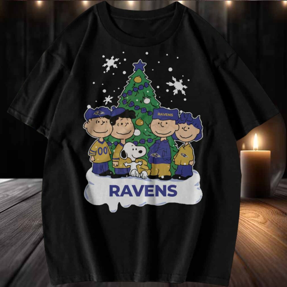 Baltimore Ravens Snoopy Peanuts Christmas T shirt Baltimore Ravens Snoopy Peanuts Christmas T shirt