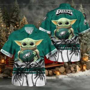 Philadelphia Eagles Baby Yoda Hawaiian Shirt