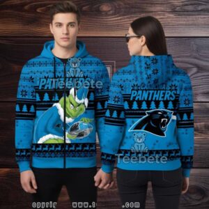 Carolina Panthers Grinch Stole Xmas 3D Ugly Hoodie Printed Carolina Panthers Grinch Stole Xmas 3D Ugly Hoodie Printed