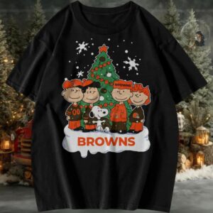 Snoopy And Friends Cleveland Browns Christmas Shirt