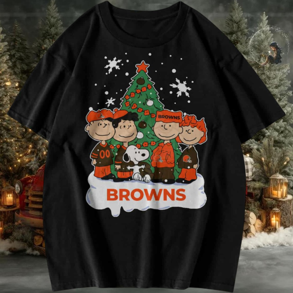 Snoopy And Friends Cleveland Browns Christmas Shirt Snoopy And Friends Cleveland Browns Christmas Shirt