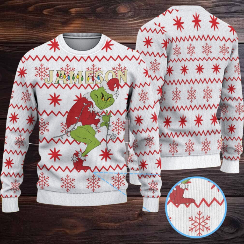 White Jameson Grinch Stealing Christmas Christmas Ugly Sweater White Jameson Grinch Stealing Christmas Christmas Ugly Sweater