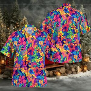 Colorful tropical flowers Hawaiian Shirt