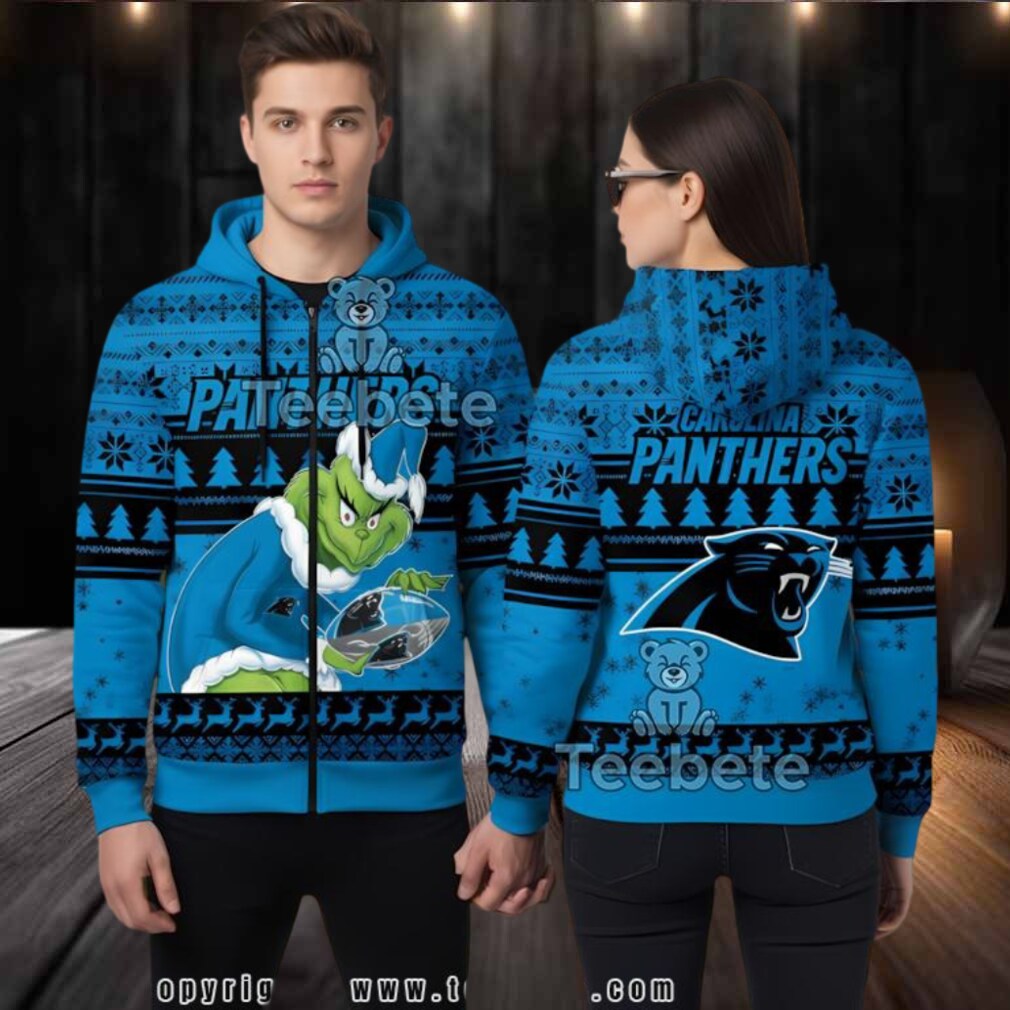 Carolina Panthers Grinch Stole Xmas 3D Ugly Hoodie Printed Carolina Panthers Grinch Stole Xmas 3D Ugly Hoodie Printed