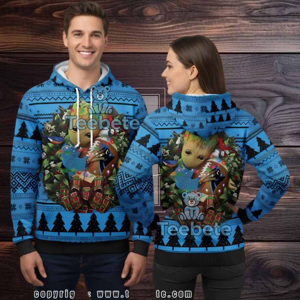 Carolina Panthers Baby Groot 3D Ugly Hoodie Youth Carolina Panthers Baby Groot 3D Ugly Hoodie Youth