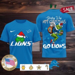 Detroit Lions NFL Grinch Dr. Seuss Stealing Wins Not Christmas Shirt