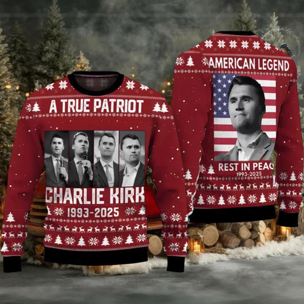 A True Patriot Charlie Kirk 1993 2025 Ugly Christmas Sweater