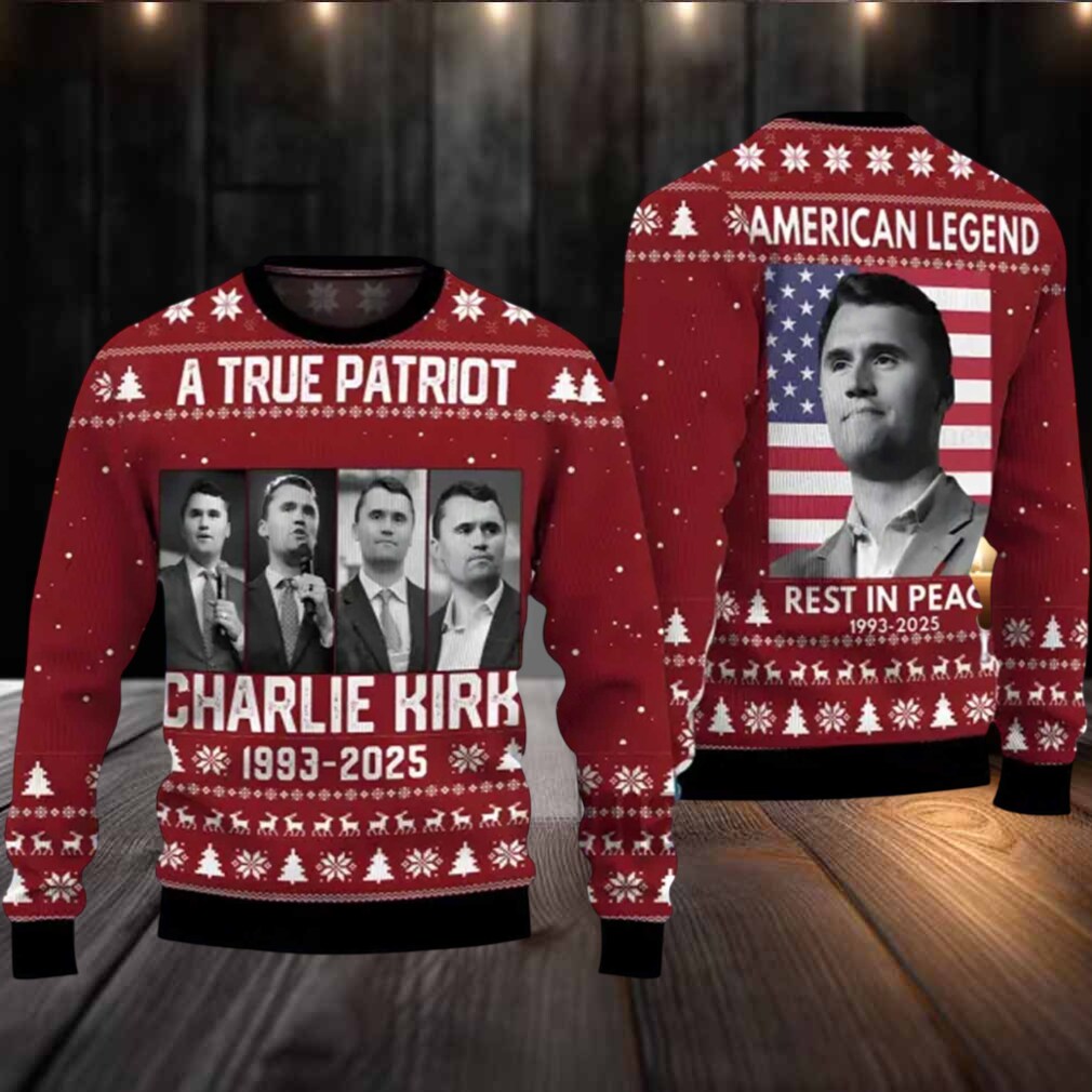 A True Patriot Charlie Kirk 1993 2025 Ugly Christmas Sweater A True Patriot Charlie Kirk 1993 2025 Ugly Christmas Sweater
