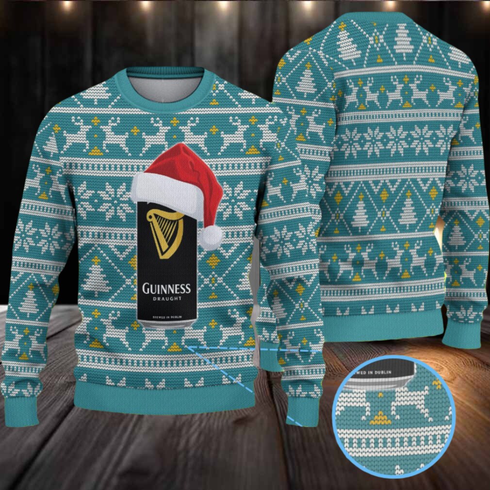 Teal Fair Isle Reindeer & Christmas Tree Guinness Draught Ugly Christmas Sweater Teal Fair Isle Reindeer & Christmas Tree Guinness Draught Ugly Christmas Sweater