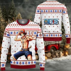 Ace Anime Ugly Christmas Sweater One Piece Ugly Christmas Sweater