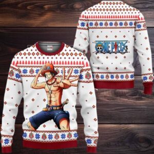Ace Anime Ugly Christmas Sweater One Piece Ugly Christmas Sweater