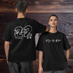 A’ja Wilson 22 MVP Las Vegas Aces signature two sided T shirt