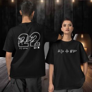 A’ja Wilson 22 MVP Las Vegas Aces signature two sided T shirt