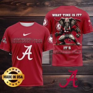 Alabama Crimson Tide Football Fan Tshirt Its Alabama Time Mascot Tee