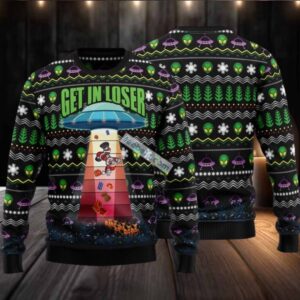 Alien Kidnaps Santa Claus On Christmas Eve Ugly Sweaters For Mens