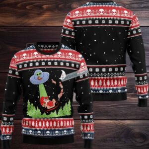 Alien Ufo Kidnaps Santa Claus Ugly Xmas Sweaters Funny