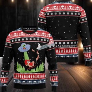 Alien Ufo Kidnaps Santa Claus Ugly Xmas Sweaters Funny
