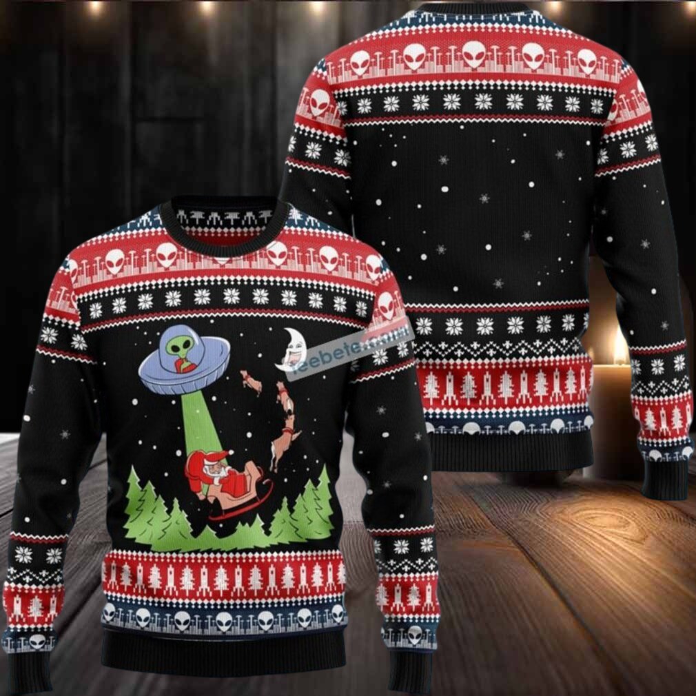 Alien Ufo Kidnaps Santa Claus Ugly Xmas Sweaters Funny Alien Ufo Kidnaps Santa Claus Ugly Xmas Sweaters Funny